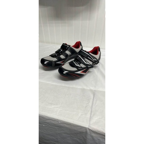 Venzo Other - Venzo Men Road Cycling Shoes Black Silver Red 3-Strap Size US 13 EU 48